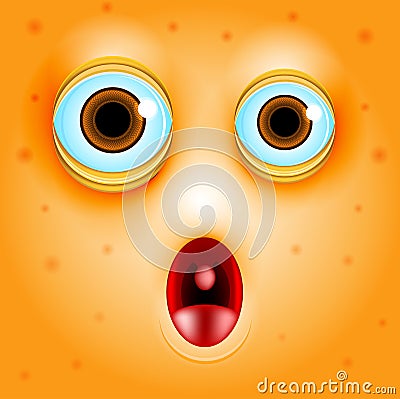 Surprise or fright cartoon face Vector Illustration