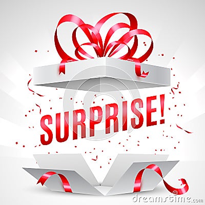 Surprise gift box Vector Illustration