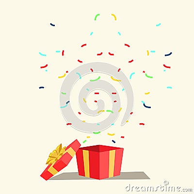 Surprise, gift, present flat vector illustration Vector Illustration