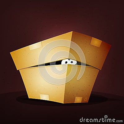 Surprise Inside Birthday Cardboard Box Vector Illustration