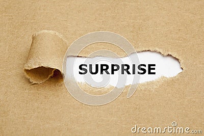 Surprise Torn Paper Concept Stock Photo
