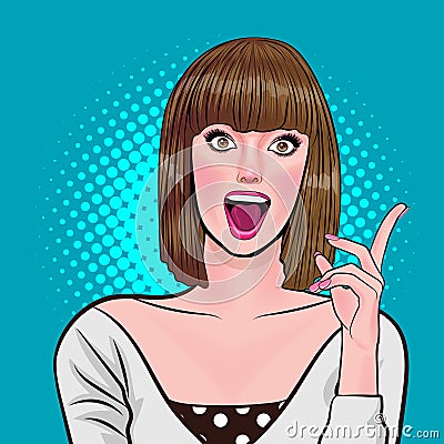 surprise woman OMG looking wow 099 Vector Illustration