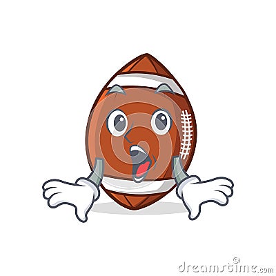Surprised American football character cartoon Vector Illustration