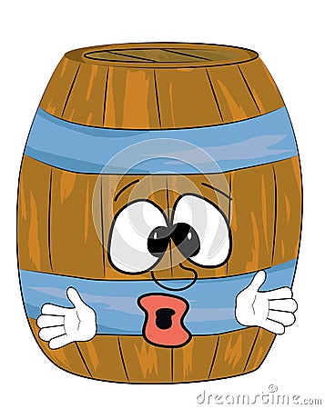 Surprised barrel cartoon Cartoon Illustration