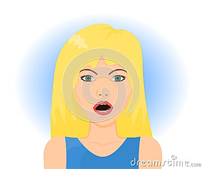 Surprised blond woman Vector Illustration