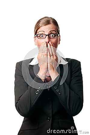 Surprised business woman Stock Photo