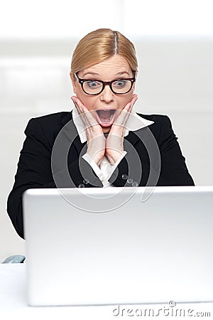 Surprised business woman Stock Photo