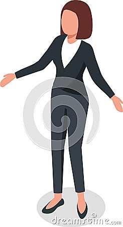 Surprised business woman isolated on white background Vector Illustration