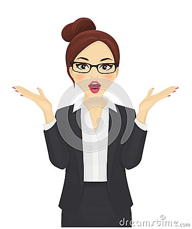 Surprised business woman Vector Illustration