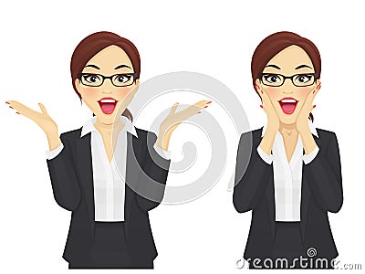 Surprised business woman Vector Illustration