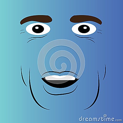 Surprised cartoon face Vector Illustration