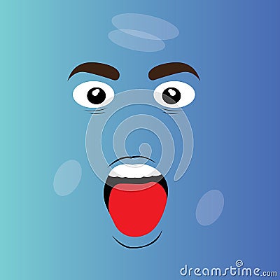 Surprised cartoon face Vector Illustration