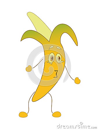 Surprised character banana Stock Photo