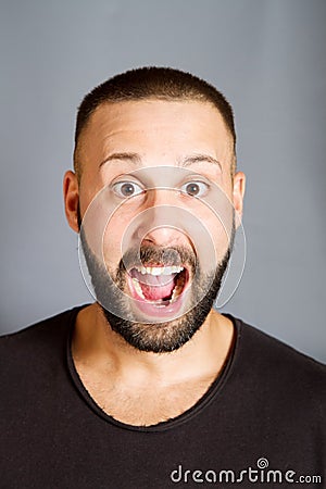 A surprised cool man Stock Photo