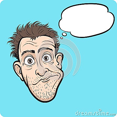 Surprised crazy man with speech bubble Vector Illustration