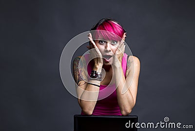 Surprised girl Stock Photo