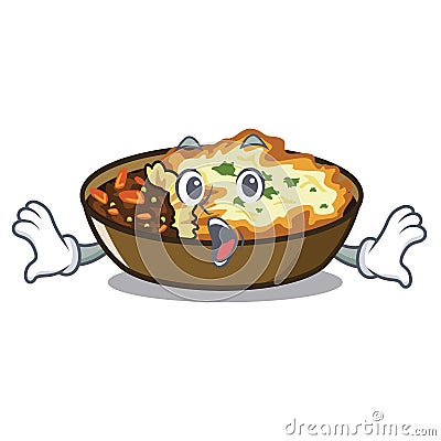 Surprised gratin in the a mascot shape Vector Illustration