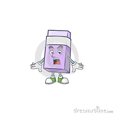 Surprised icon eraser cartoon in the character Vector Illustration