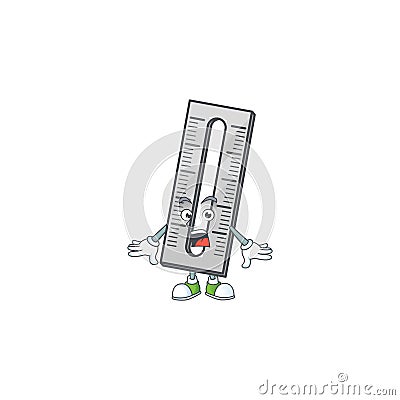 Surprised icon rullers cartoon character with mascot Vector Illustration