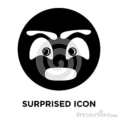 Surprised icon vector isolated on white background, logo concept Vector Illustration