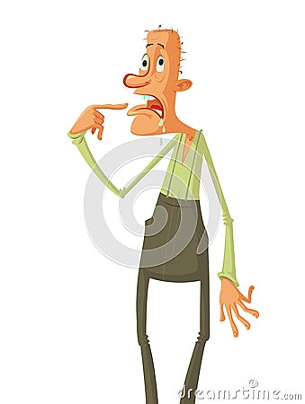 Surprised idiot cartoon Vector Illustration