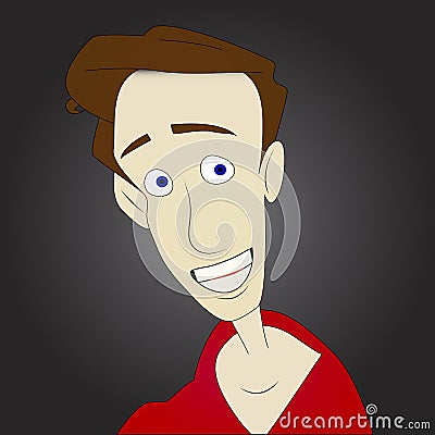 Surprised looking young man profile portrait avatar Vector Illustration