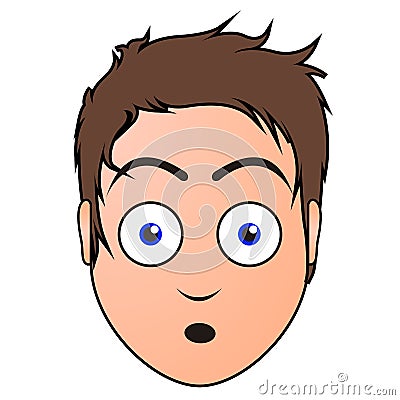 Surprised man avatar Vector Illustration