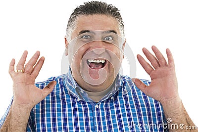 Surprised man gesturing portrait Stock Photo