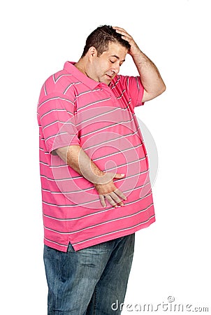 Surprised obesity man Stock Photo