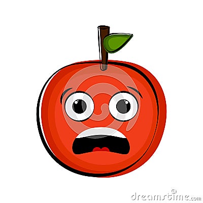 Surprised orange cartoon character emote Vector Illustration