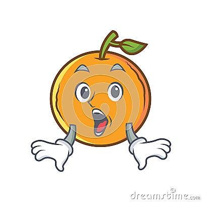 Surprised orange fruit cartoon character Vector Illustration