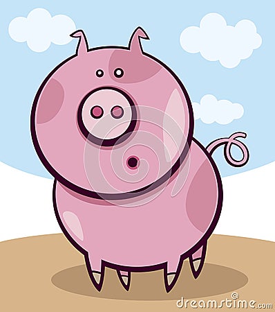 Surprised pig Vector Illustration