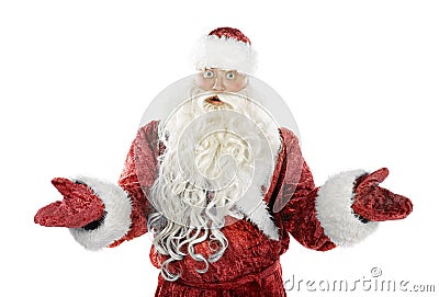 Surprised Santa Claus Stock Photo