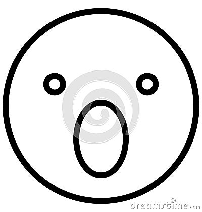 surprised, stare emoticon Vector Isolated Icon which can easily modify or edit Vector Illustration