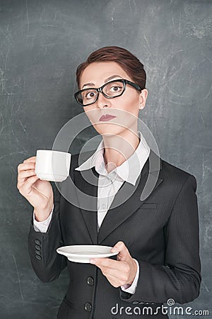 Surprised teacher Stock Photo