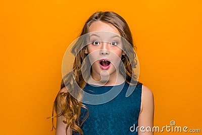 The surprised teen girl Stock Photo