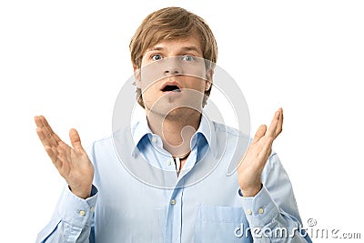 Surprised young man Stock Photo