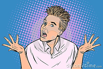 Surprised young man Vector Illustration