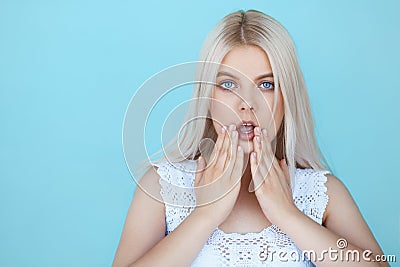 Surprised young woman Stock Photo