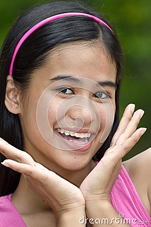 An A Surprised Youthful Female Youngster Stock Photo