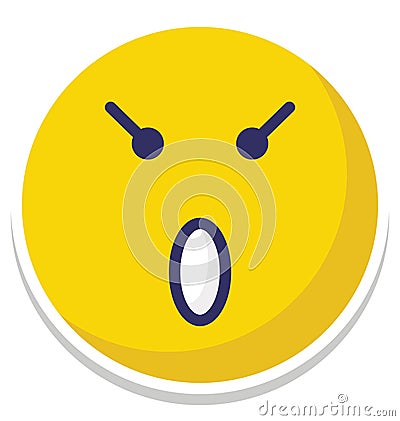 surprises, baffled emoticon Vector Isolated Icon which can easily modify or edit Vector Illustration