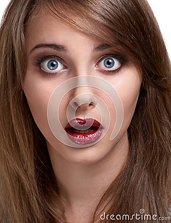 Surprisingly funny girl Stock Photo