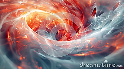 A surreal and abstract image of a fractal vortex with sharp lines and curves swirling into a neverending spiral Stock Photo