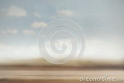 Surreal atmosphere of a desert landscape Stock Photo