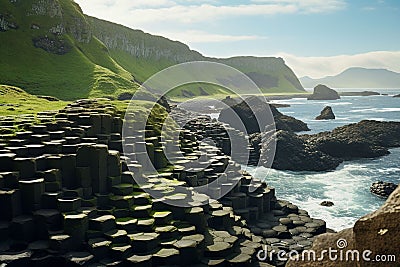 Surreal beauty of the Giants Causeway in Stock Photo