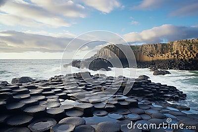 Surreal beauty of the Giants Causeway in Stock Photo