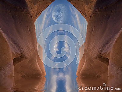 Surreal cave view Stock Photo