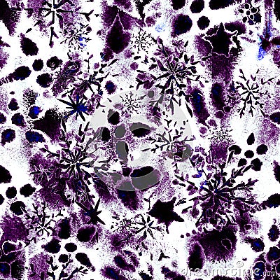 Surreal cosmic magic unusual seamless watercolor pattern endless repeat Stock Photo