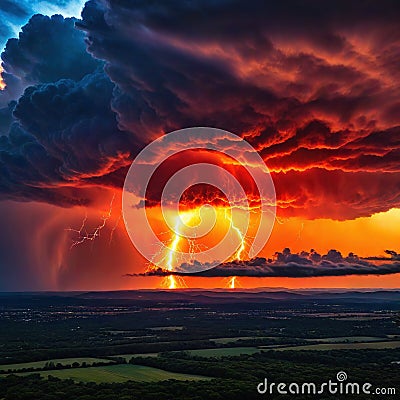 A surreal a distorted or manipulated natural such as a cloud or lightning Cartoon Illustration