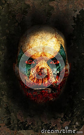 Evil Clown Face Wallpaper Background Stock Photo